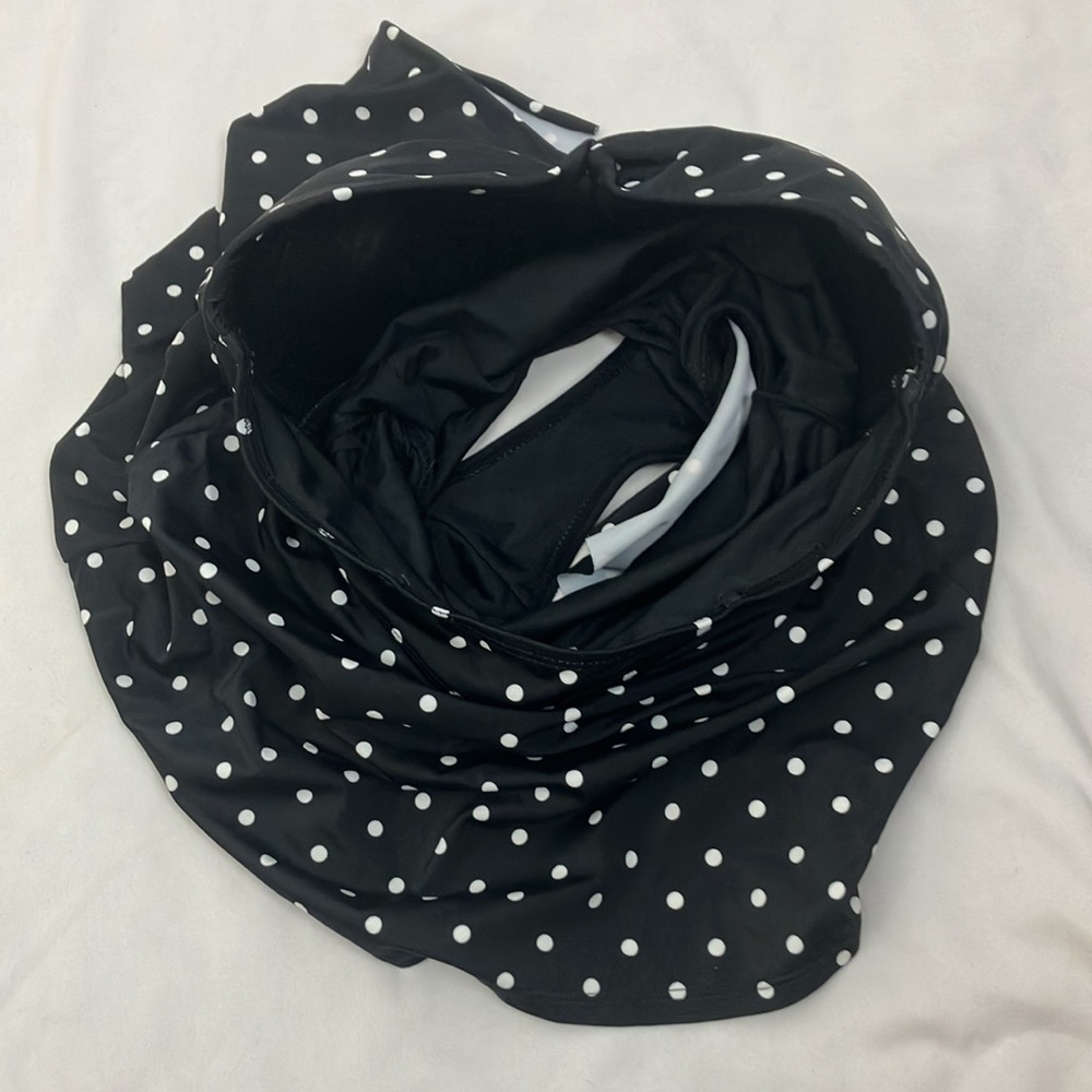 Tropical Escape Black Polka Dot strapless Swimsuit woman’s size 8 - Picture 10 of 10